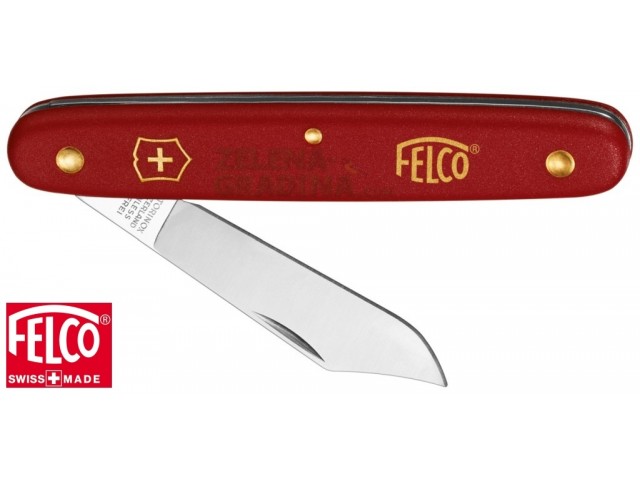 FELCO 3.90.10 - Универсално градинско ножче с червена пластмасова дръжка, с алуминиева облицовка отвътре и острие от неръждаема стомана, Произведено от VICTORINOX по дизайн на FELCO, Дължина: 100 mm