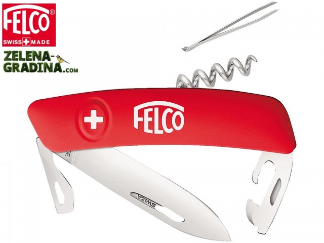 FELCO 503 - Мултифункционално джобно ножче с 8 функции: ножче • пинсета • заключване на острието • тирбушон • 2х2 комбинирани инструмента, Дължина: 95 mm, Тегло: 80 гр.