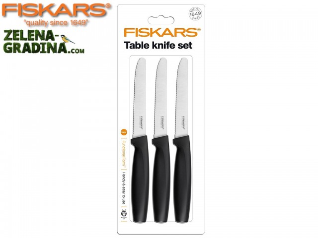 FISKARS 1014279 - Комплект ножове за хранене "Functional Form", 3 броя в блистерна опаковка, Цвят: Черен