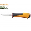 FISKARS 1023620 - Занаятчийски нож с вградено точило в канията, Дължина: 20,9 cm, Тегло: 128 гр.
