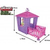 PILSAN 06443 - Детска пластмасова къщичка "Каменна къща с ограда", Размери: 179x114x151 cm, Цвят: Розова