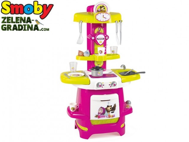 SMOBY 7600310700 - Детска кухня "Маша и Мечока", Размери : 65,8 х 35 х 85 см SMOBY 7600310700 - Детска кухня "Маша и Мечока", Размери : 65,8 х 35 х 85 см