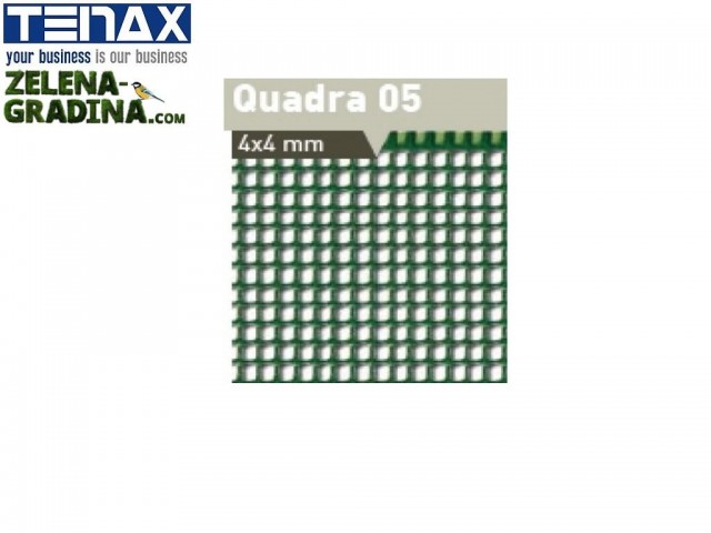 TENAX 1A030189 - Висококачествена универсална пластмасова мрежа "QUADRA 05" на фирма TENAX-Италия; Височина H=0.5m x дължина L=30 m; Цвят: зелен